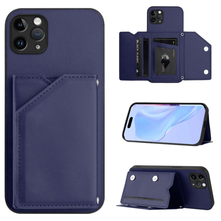皮膚觸感四卡槽手機殼附手腕帶，適用於 iPhone 12 mini、iPhone 11 Pro Max、iPhone 11、iPhone 11 Pro、iPhone X / XS、iPhone XR、iPhone XS Max、iPhone 7 Plus / 8 Plus