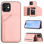 皮膚觸感四卡槽手機殼附手腕帶，適用於 iPhone 12 mini、iPhone 11 Pro Max、iPhone 11、iPhone 11 Pro、iPhone X / XS、iPhone XR、iPhone XS Max、iPhone 7 Plus / 8 Plus