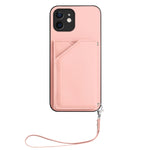 皮膚觸感四卡槽手機殼附手腕帶，適用於 iPhone 12 mini、iPhone 11 Pro Max、iPhone 11、iPhone 11 Pro、iPhone X / XS、iPhone XR、iPhone XS Max、iPhone 7 Plus / 8 Plus