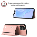 皮膚觸感四卡槽手機殼附手腕帶，適用於 iPhone 12 mini、iPhone 11 Pro Max、iPhone 11、iPhone 11 Pro、iPhone X / XS、iPhone XR、iPhone XS Max、iPhone 7 Plus / 8 Plus