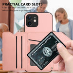 皮膚觸感四卡槽手機殼附手腕帶，適用於 iPhone 12 mini、iPhone 11 Pro Max、iPhone 11、iPhone 11 Pro、iPhone X / XS、iPhone XR、iPhone XS Max、iPhone 7 Plus / 8 Plus