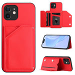 皮膚觸感四卡槽手機殼附手腕帶，適用於 iPhone 12 mini、iPhone 11 Pro Max、iPhone 11、iPhone 11 Pro、iPhone X / XS、iPhone XR、iPhone XS Max、iPhone 7 Plus / 8 Plus
