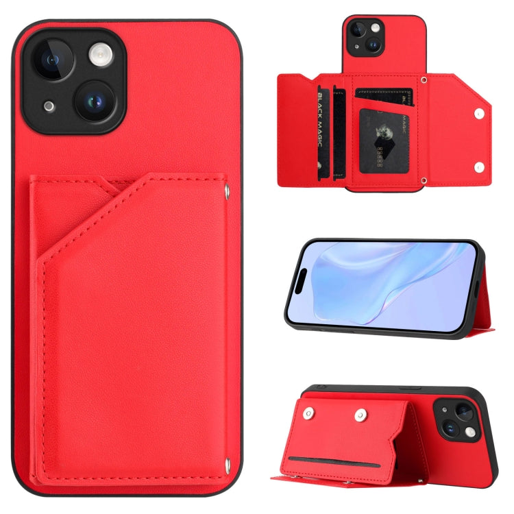皮膚觸感四卡槽手機殼附手腕帶，適用於 iPhone 7 / 8 / SE 2020 2022、iPhone 13 Pro Max、iPhone 13 Pro、iPhone 13、iPhone 13 mini、iPhone 12、iPhone 12 Pro Max、iPhone 12 Pro
