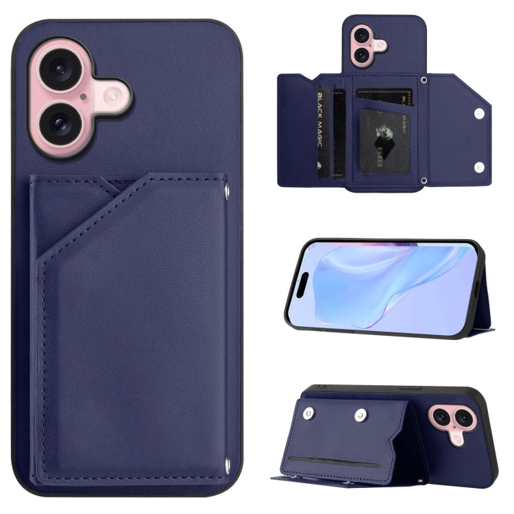 皮膚觸感四卡槽手機殼附手腕帶，適用於 iPhone 17 Pro Max、iPhone 17 Pro、iPhone 17、iPhone Air、iPhone 16 Pro Max、iPhone 16 Pro、iPhone 16 Plus、iPhone 16