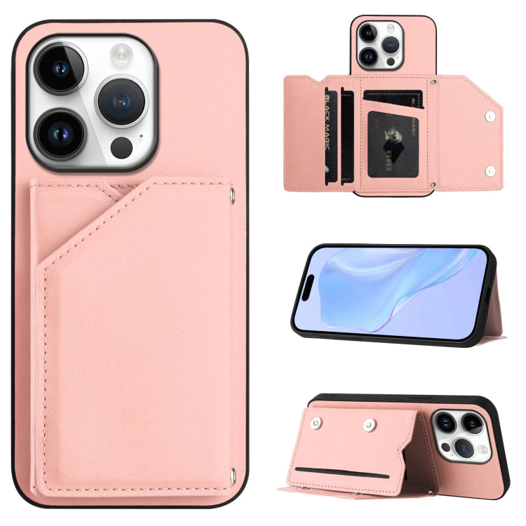 皮膚觸感四卡槽手機殼附手腕帶，適用於 iPhone 17 Pro Max、iPhone 17 Pro、iPhone 17、iPhone Air、iPhone 16 Pro Max、iPhone 16 Pro、iPhone 16 Plus、iPhone 16