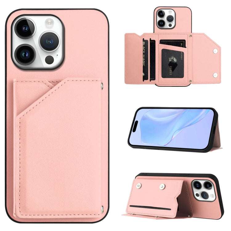 皮膚觸感四卡槽手機殼附手腕帶，適用於 iPhone 17 Pro Max、iPhone 17 Pro、iPhone 17、iPhone Air、iPhone 16 Pro Max、iPhone 16 Pro、iPhone 16 Plus、iPhone 16