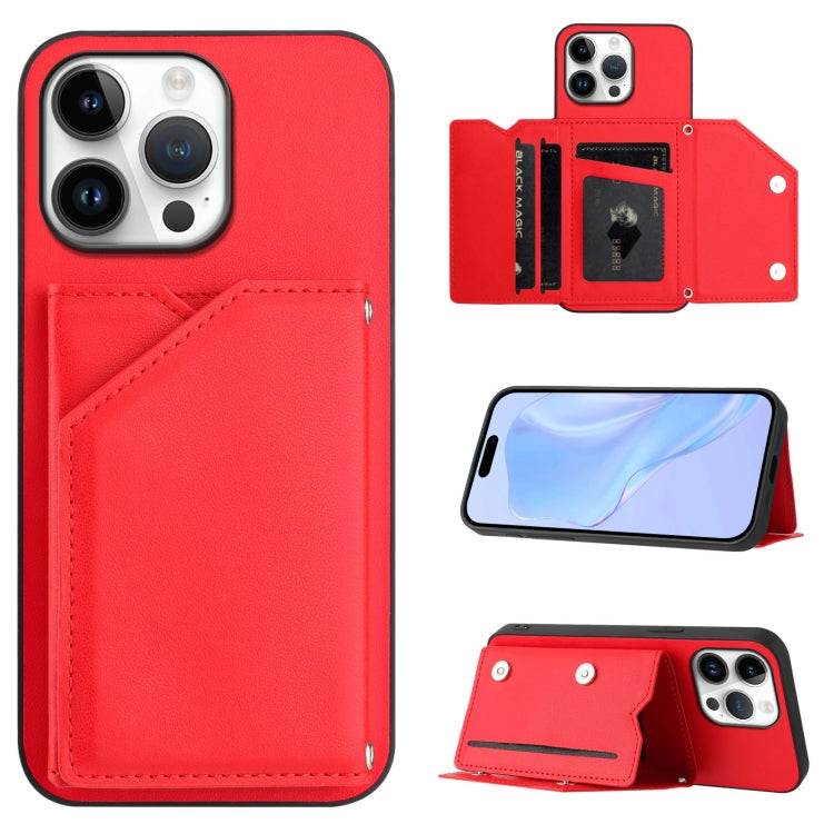 皮膚觸感四卡槽手機殼附手腕帶，適用於 iPhone 17 Pro Max、iPhone 17 Pro、iPhone 17、iPhone Air、iPhone 16 Pro Max、iPhone 16 Pro、iPhone 16 Plus、iPhone 16