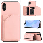 皮膚觸感四卡槽手機殼附手腕帶，適用於 iPhone 12 mini、iPhone 11 Pro Max、iPhone 11、iPhone 11 Pro、iPhone X / XS、iPhone XR、iPhone XS Max、iPhone 7 Plus / 8 Plus