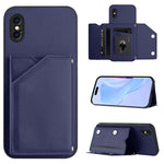 皮膚觸感四卡槽手機殼附手腕帶，適用於 iPhone 12 mini、iPhone 11 Pro Max、iPhone 11、iPhone 11 Pro、iPhone X / XS、iPhone XR、iPhone XS Max、iPhone 7 Plus / 8 Plus