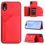 皮膚觸感四卡槽手機殼附手腕帶，適用於 iPhone 12 mini、iPhone 11 Pro Max、iPhone 11、iPhone 11 Pro、iPhone X / XS、iPhone XR、iPhone XS Max、iPhone 7 Plus / 8 Plus