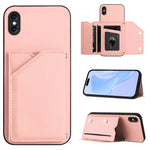 皮膚觸感四卡槽手機殼附手腕帶，適用於 iPhone 12 mini、iPhone 11 Pro Max、iPhone 11、iPhone 11 Pro、iPhone X / XS、iPhone XR、iPhone XS Max、iPhone 7 Plus / 8 Plus