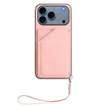 皮膚觸感四卡槽手機殼附手腕帶，適用於 iPhone 17 Pro Max、iPhone 17 Pro、iPhone 17、iPhone Air、iPhone 16 Pro Max、iPhone 16 Pro、iPhone 16 Plus、iPhone 16