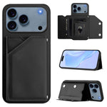 皮膚觸感四卡槽手機殼附手腕帶，適用於 iPhone 17 Pro Max、iPhone 17 Pro、iPhone 17、iPhone Air、iPhone 16 Pro Max、iPhone 16 Pro、iPhone 16 Plus、iPhone 16
