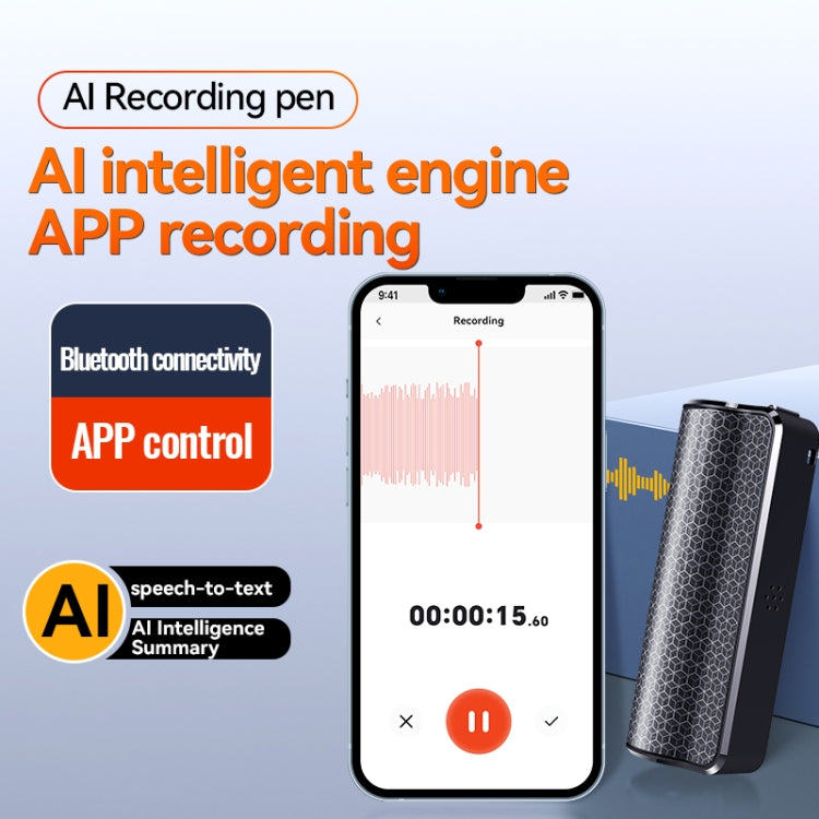 Q70A 磁吸降噪錄音筆 支援 APP 控制，8GB，16GB，32GB，64GB，128GB