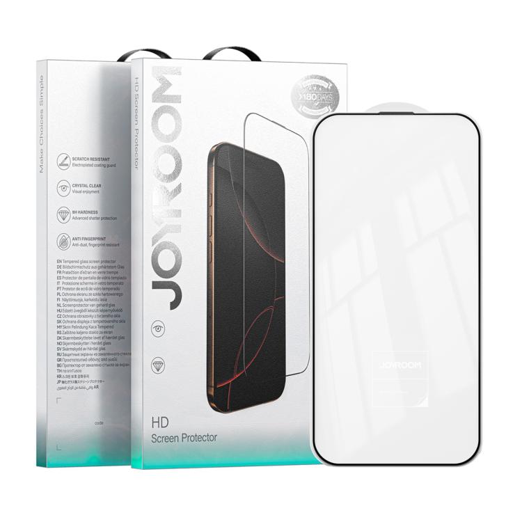 JOYROOM Knight 系列 2.5D 全屏高清鋼化玻璃膜，適用於 iPhone 17 Pro Max，適用於 iPhone 17 Pro，適用於 iPhone 17，適用於 iPhone Air，適用於 iPhone 15 Pro Max，適用於 iPhone 15 Pro