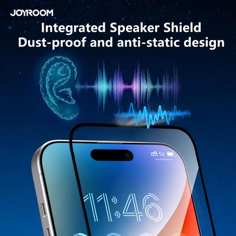 JOYROOM Knight 系列 2.5D 全屏高清鋼化玻璃膜，適用於 iPhone 17 Pro Max，適用於 iPhone 17 Pro，適用於 iPhone 17，適用於 iPhone Air，適用於 iPhone 15 Pro Max，適用於 iPhone 15 Pro