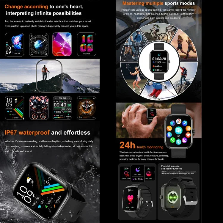 ZW65 2.01 吋健身智慧手錶，血氧 / 血壓 / 心率
