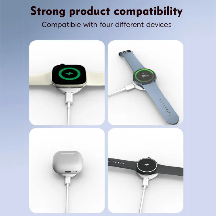 4合1便攜式智慧手錶磁吸無線充電器