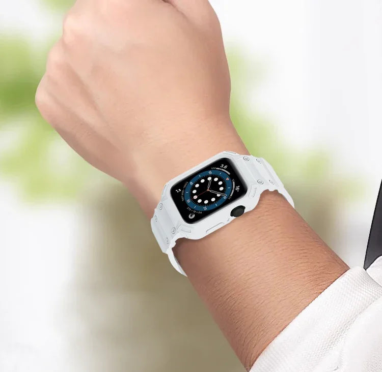 裝甲 TPU 錶殼一體式錶帶，適用於 Apple Watch 系列 10 / 11 46mm，適用於 Apple Watch 系列 10 / 11 42mm