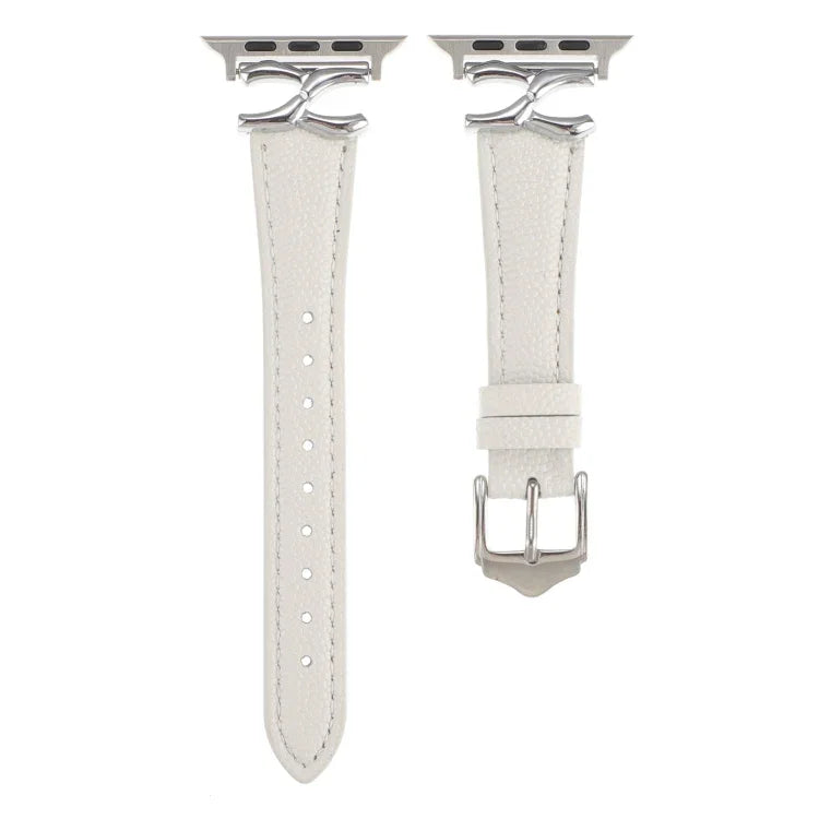 X形扣真皮錶帶，適用於 Apple Watch 46mm / 49mm / 45mm / 44mm，適用於 Apple Watch 42mm / 41mm / 40mm / 38mm