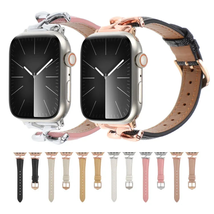 X形扣真皮錶帶，適用於 Apple Watch 46mm / 49mm / 45mm / 44mm，適用於 Apple Watch 42mm / 41mm / 40mm / 38mm