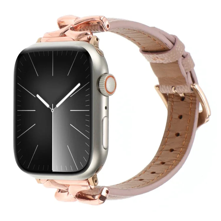 X形扣點紋真皮錶帶，適用於 Apple Watch 46mm / 49mm / 45mm / 44mm，適用於 Apple Watch 42mm / 41mm / 40mm / 38mm