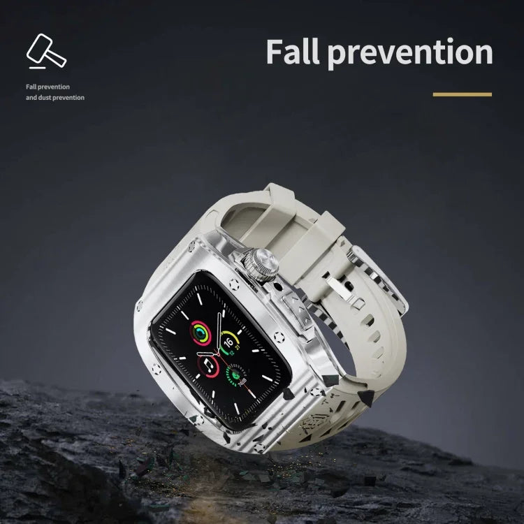 RedPepper 裝甲金屬殼一體式矽膠錶帶，適用於 Apple Watch 44mm / 45mm