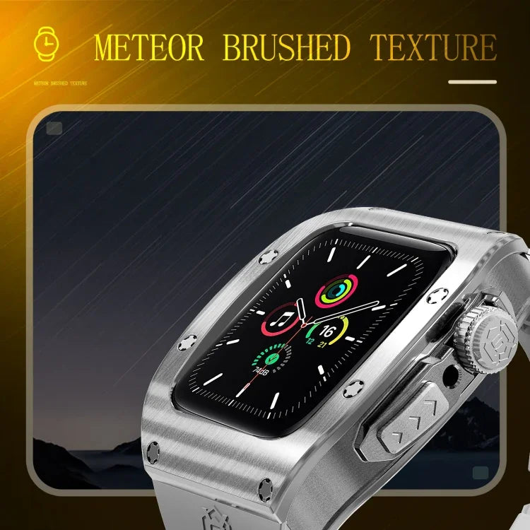 RedPepper 裝甲金屬殼一體式矽膠錶帶，適用於 Apple Watch 44mm / 45mm