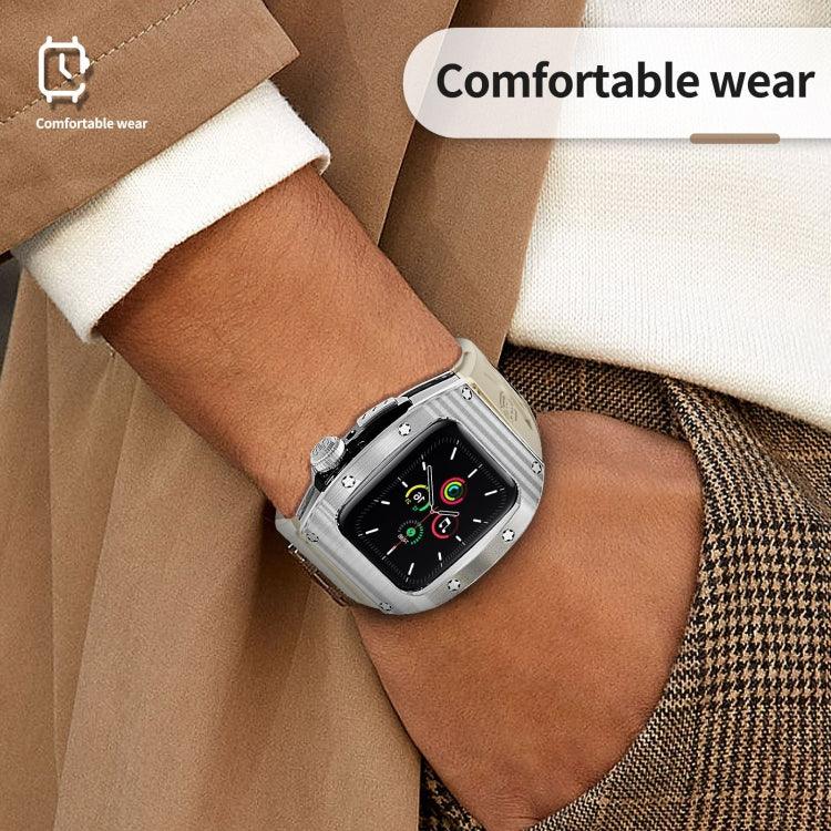 RedPepper 裝甲金屬殼一體式矽膠錶帶，適用於 Apple Watch 44mm / 45mm