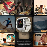 RedPepper 裝甲金屬殼一體式矽膠錶帶，適用於 Apple Watch 44mm / 45mm
