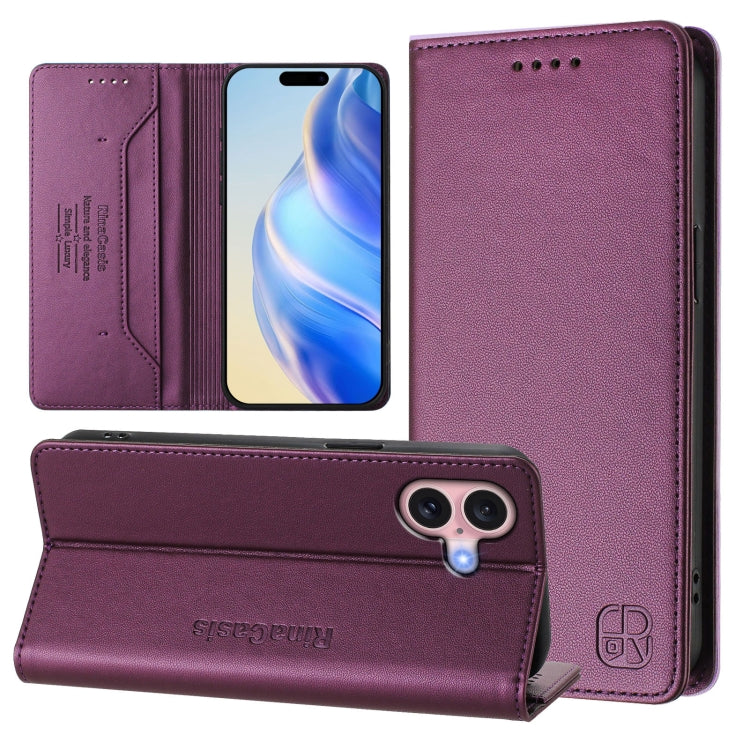 RC01 雙折磁吸 RFID 皮革手機殼，適用於 iPhone 16 Pro、iPhone 16 Plus、iPhone 16、iPhone 15 Pro Max、iPhone 15 Pro、iPhone 15 Plus