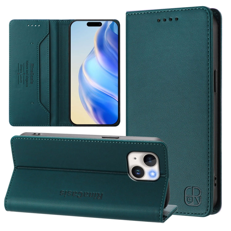 RC01 雙折磁吸 RFID 皮革手機殼，適用於 iPhone 16 Pro、iPhone 16 Plus、iPhone 16、iPhone 15 Pro Max、iPhone 15 Pro、iPhone 15 Plus