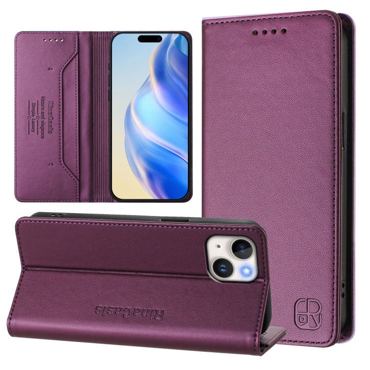 RC01 雙折磁吸 RFID 皮革手機殼，適用於 iPhone 16 Pro、iPhone 16 Plus、iPhone 16、iPhone 15 Pro Max、iPhone 15 Pro、iPhone 15 Plus
