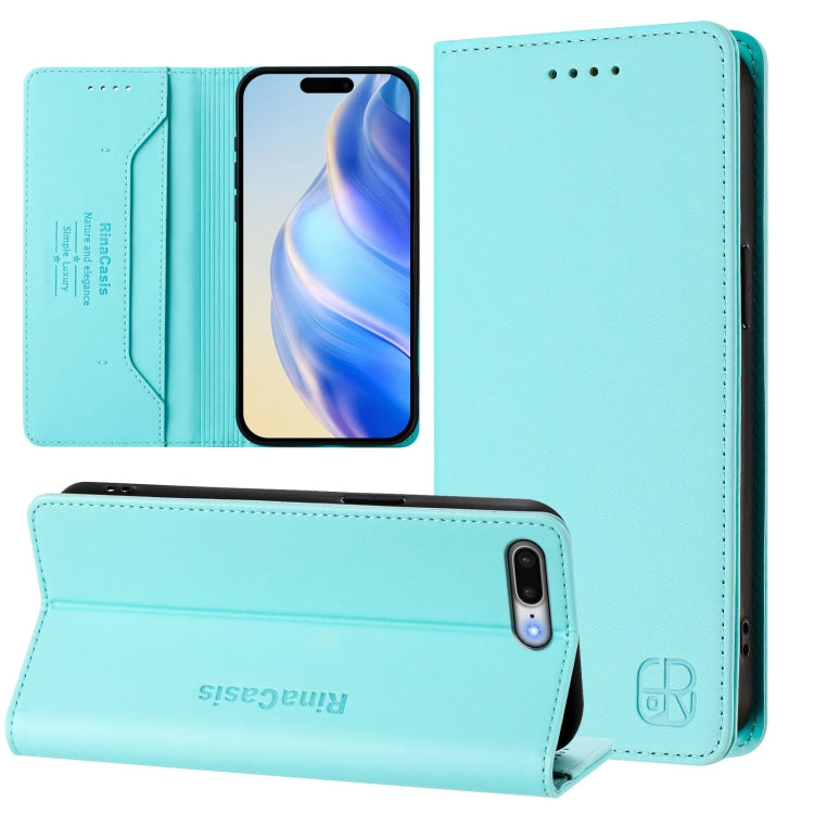 RC01 雙折磁吸 RFID 皮革手機殼，適用於 iPhone 7 Plus / 8 Plus
