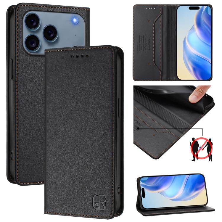 RC01 雙折磁吸 RFID 皮革手機殼，適用於 iPhone 17e / 16e、iPhone 17 Pro Max、iPhone 17 Pro、iPhone 17、iPhone Air、iPhone 16 Pro Max