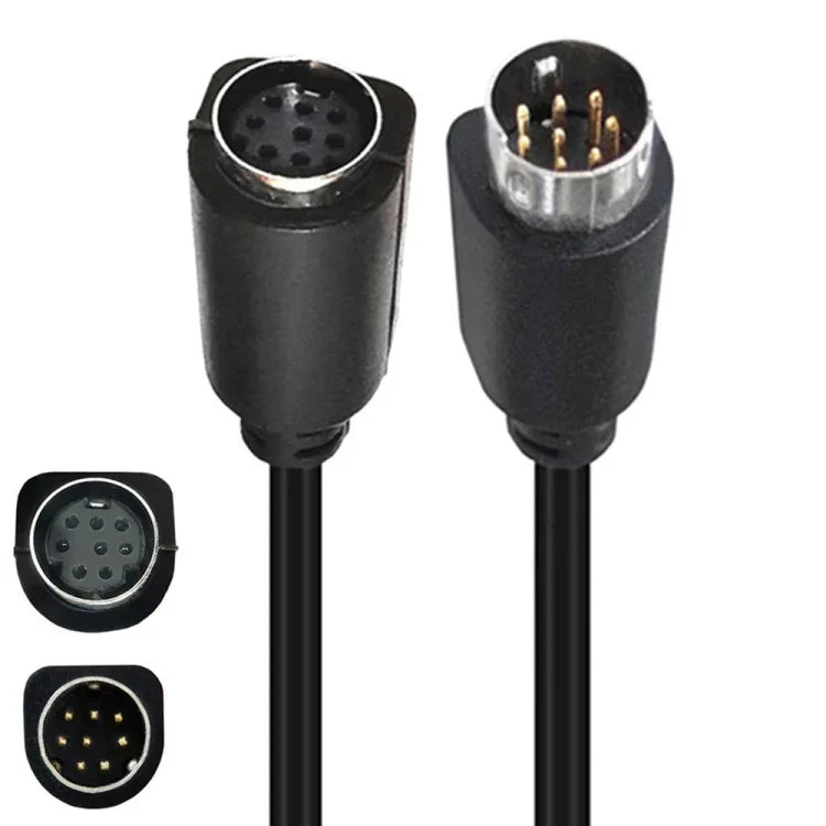 90度 mini DIN 8針電視音訊轉接線 S-Video 電視盒線，0.5m、1.8m、3m