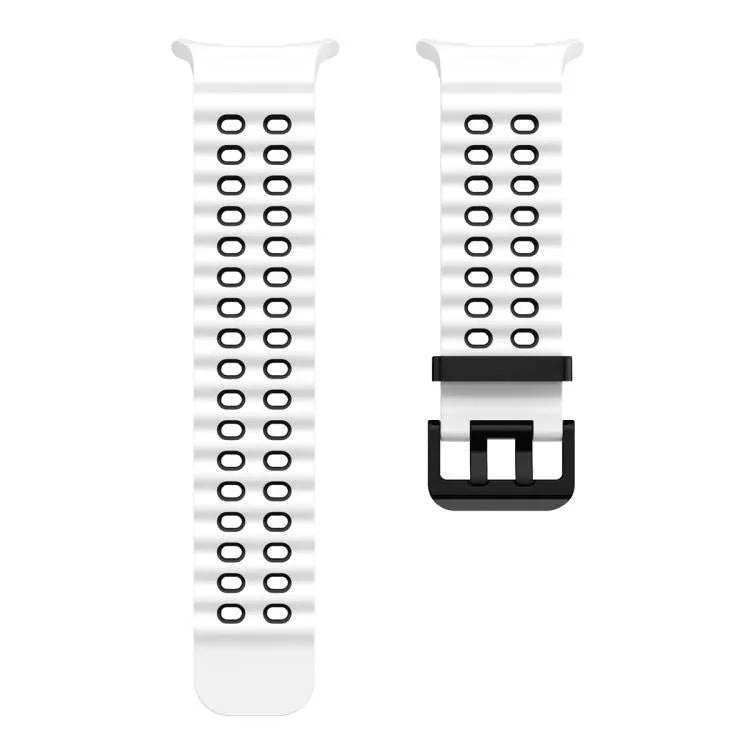 Ocean Two Color Dual-Row Hole Silicone Watch Band, For Samsung Galaxy Watch Ultra 47mm / Ultra 2025