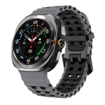 Ocean Two Color Dual-Row Hole Silicone Watch Band, For Samsung Galaxy Watch Ultra 47mm / Ultra 2025