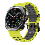 Ocean Two Color Dual-Row Hole Silicone Watch Band, For Samsung Galaxy Watch Ultra 47mm / Ultra 2025