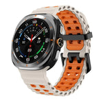 Ocean Two Color Dual-Row Hole Silicone Watch Band, For Samsung Galaxy Watch Ultra 47mm / Ultra 2025