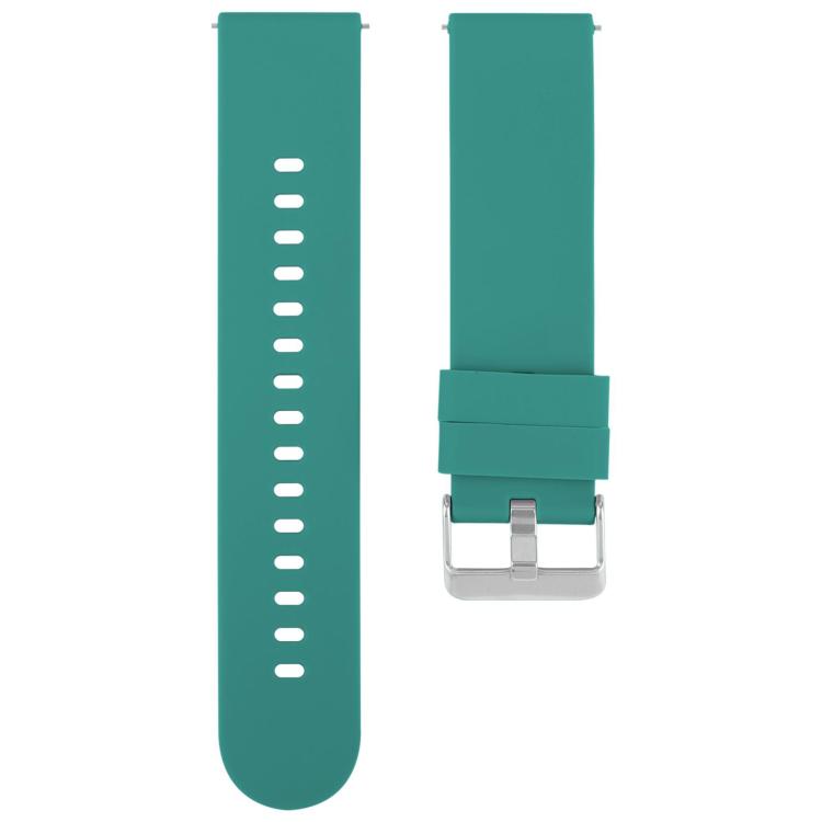 Solid Color Steel Buckle Silicone Watch Band, 18mm, 19mm, 20mm