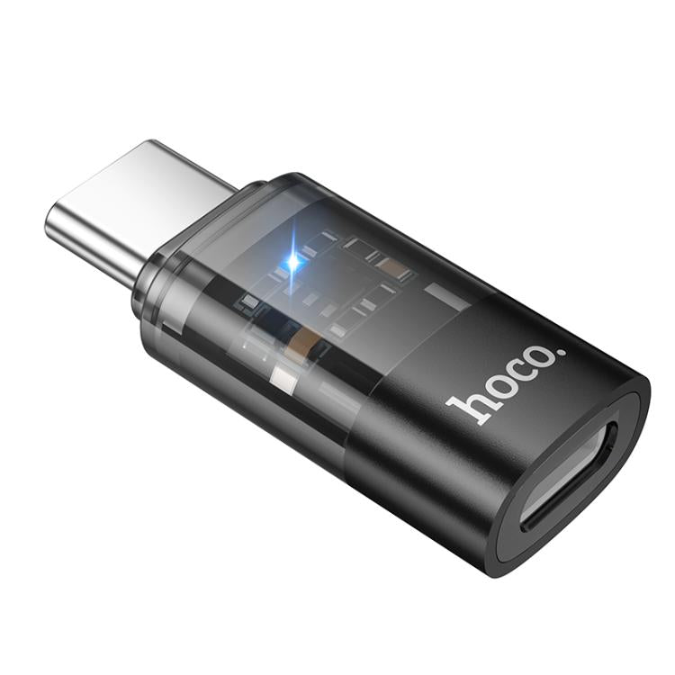 hoco UA36D USB-C / Type-C 公對 8 Pin 母 OTG 透明轉接器，USB-C / Type-C 公對 8 Pin 母