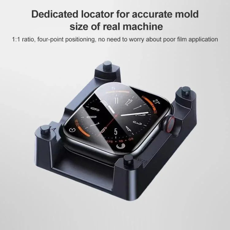 軟性水凝膜錶面保護貼附定位器，適用於 Apple Watch 系列 6 / 5 / 4 / SE 44mm，適用於 Apple Watch 系列 6 / 5 / 4 / SE 40mm，適用於 Apple Watch 系列 11 / 10 46mm，適用於 Apple Watch 系列 11 / 10 42mm，適用於 Apple Watch Ultra 3 / 2 / 1 49...