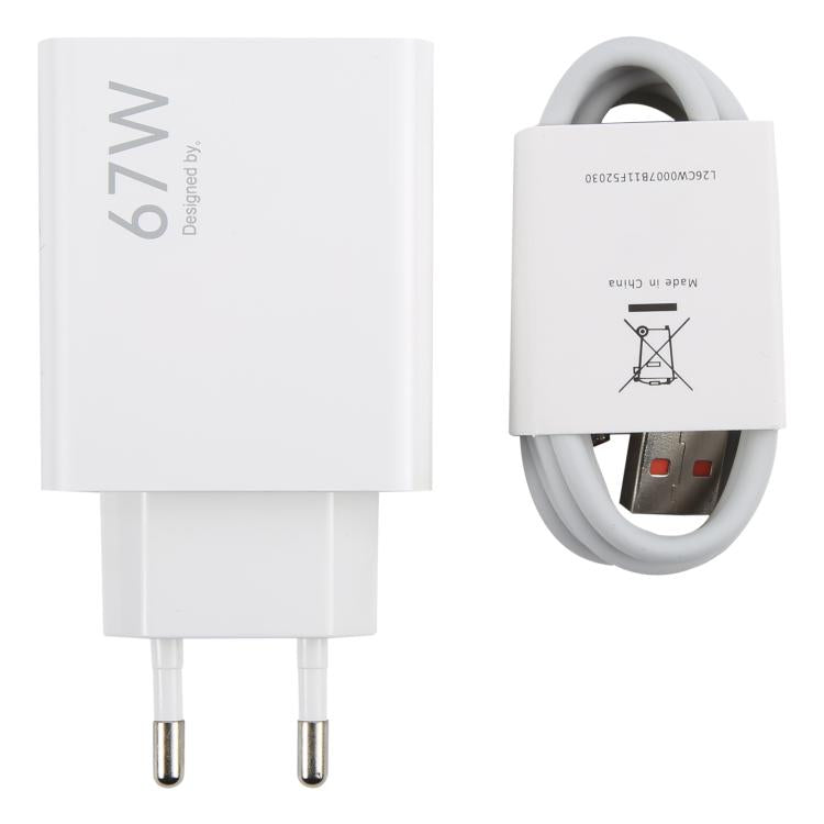 67W USB 快速充電器，附 1 米 USB 對 Type-C 充電線，67W Type-C 充電線