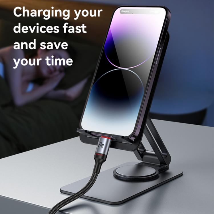 Yesido CA182 PD27W 3A USB-C / Type-C 轉 8 Pin 充電數據線，長度：1.2米，CA182