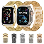 6鏈不鏽鋼錶帶，適用於 Apple Watch 46mm / 49mm / 45mm / 44mm，適用於 Apple Watch 42mm / 41mm / 40mm / 38mm