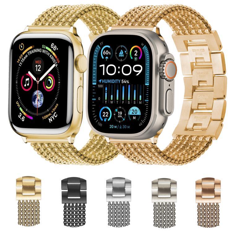 6鏈不鏽鋼錶帶，適用於 Apple Watch 46mm / 49mm / 45mm / 44mm，適用於 Apple Watch 42mm / 41mm / 40mm / 38mm