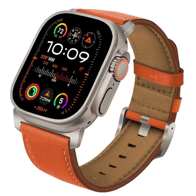 鈦扣納帕真皮錶帶，適用於 Apple Watch 46mm / 49mm / 45mm / 44mm