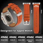 鈦扣納帕真皮錶帶，適用於 Apple Watch 46mm / 49mm / 45mm / 44mm