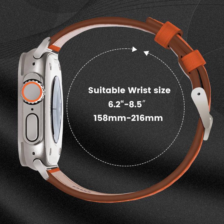 鈦扣納帕真皮錶帶，適用於 Apple Watch 46mm / 49mm / 45mm / 44mm